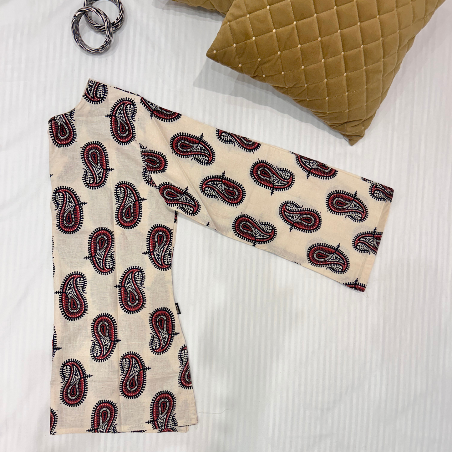 RANGREZ KAIRI Full Bell Sleeves V Neck Short Kurti
